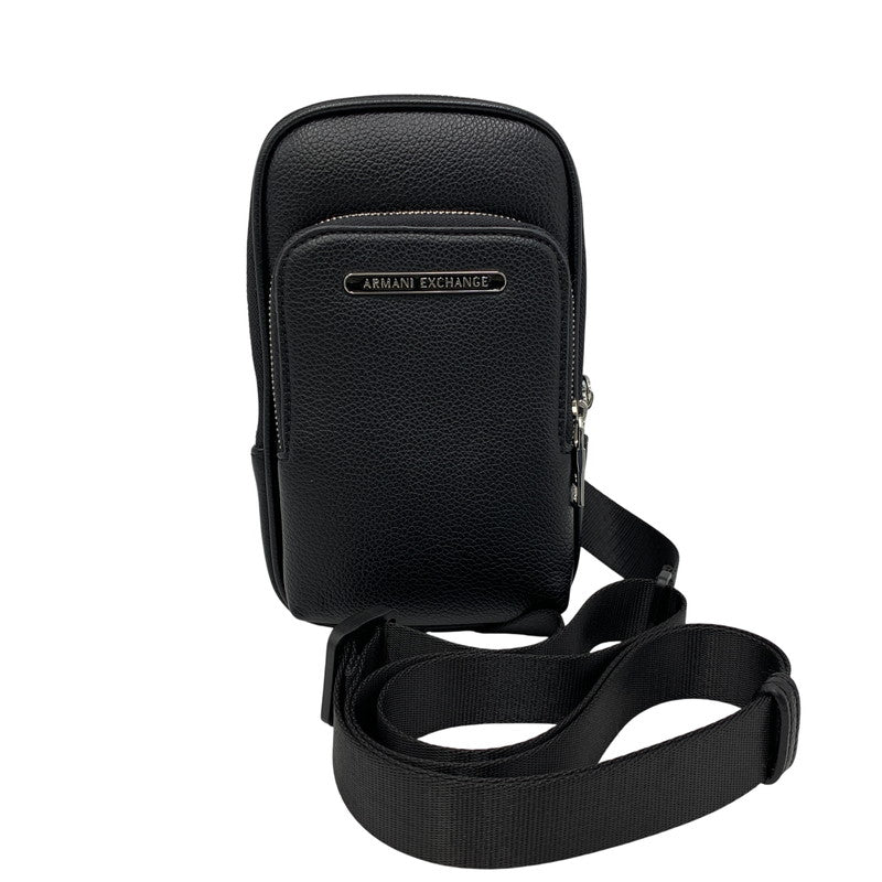 【中古品】【メンズ/レディース】 ARMANI EXCHANGE アルマーニエクスチェンジ LEATHER BODY BAG レザー ボディバッグ カバン 188-260916-yn-04-izu カラー：ブラック 万代Net店