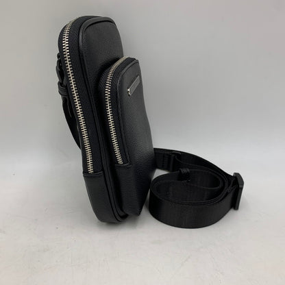 【中古品】【メンズ/レディース】 ARMANI EXCHANGE アルマーニエクスチェンジ LEATHER BODY BAG レザー ボディバッグ カバン 188-260916-yn-04-izu カラー：ブラック 万代Net店