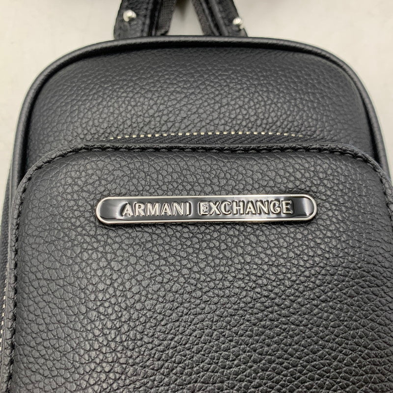 【中古品】【メンズ/レディース】 ARMANI EXCHANGE アルマーニエクスチェンジ LEATHER BODY BAG レザー ボディバッグ カバン 188-260916-yn-04-izu カラー：ブラック 万代Net店