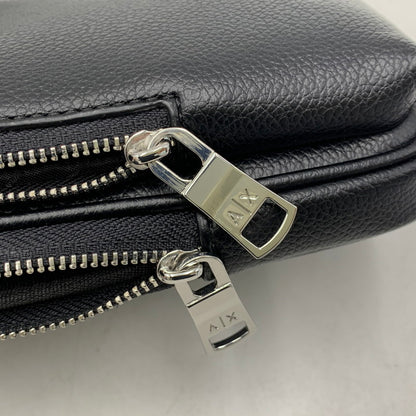 【中古品】【メンズ/レディース】 ARMANI EXCHANGE アルマーニエクスチェンジ LEATHER BODY BAG レザー ボディバッグ カバン 188-260916-yn-04-izu カラー：ブラック 万代Net店