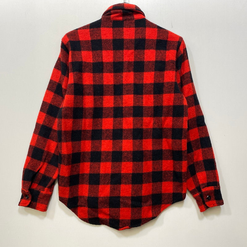 【中古品】【メンズ】 USED WOOL CHEC LS SHIRT ウール チェック ロングスリーブ シャツ トップス 長袖 146-260923-cs-11-izu サイズ：不明 カラー：レッド×ブラック 万代Net店