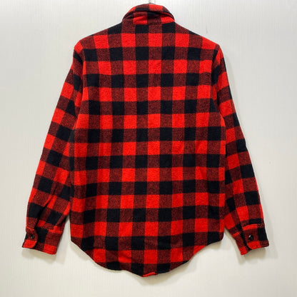【中古品】【メンズ】 USED WOOL CHEC LS SHIRT ウール チェック ロングスリーブ シャツ トップス 長袖 146-260923-cs-11-izu サイズ：不明 カラー：レッド×ブラック 万代Net店