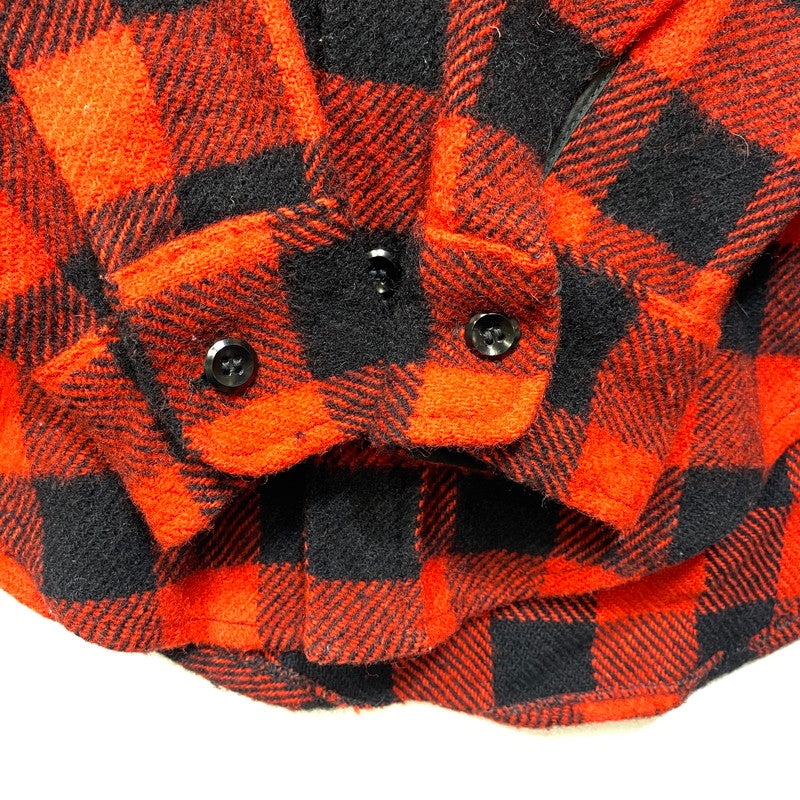 【中古品】【メンズ】 USED WOOL CHEC LS SHIRT ウール チェック ロングスリーブ シャツ トップス 長袖 146-260923-cs-11-izu サイズ：不明 カラー：レッド×ブラック 万代Net店