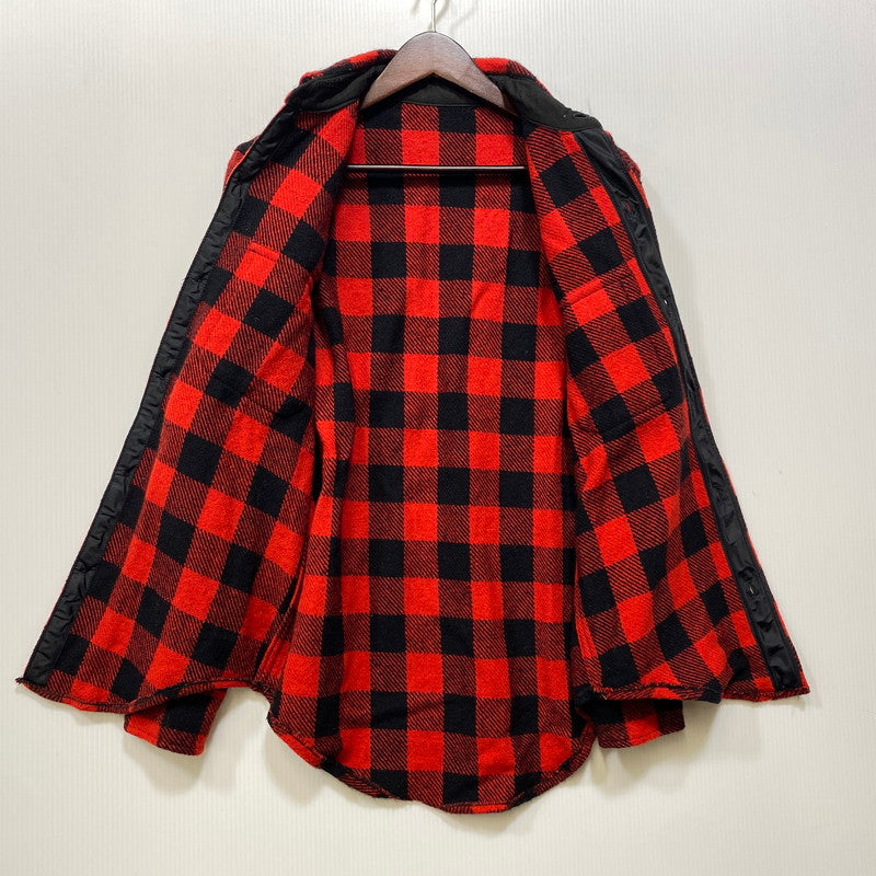 【中古品】【メンズ】 USED WOOL CHEC LS SHIRT ウール チェック ロングスリーブ シャツ トップス 長袖 146-260923-cs-11-izu サイズ：不明 カラー：レッド×ブラック 万代Net店