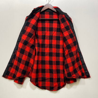 【中古品】【メンズ】 USED WOOL CHEC LS SHIRT ウール チェック ロングスリーブ シャツ トップス 長袖 146-260923-cs-11-izu サイズ：不明 カラー：レッド×ブラック 万代Net店