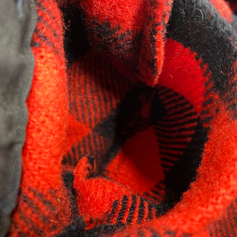 【中古品】【メンズ】 USED WOOL CHEC LS SHIRT ウール チェック ロングスリーブ シャツ トップス 長袖 146-260923-cs-11-izu サイズ：不明 カラー：レッド×ブラック 万代Net店