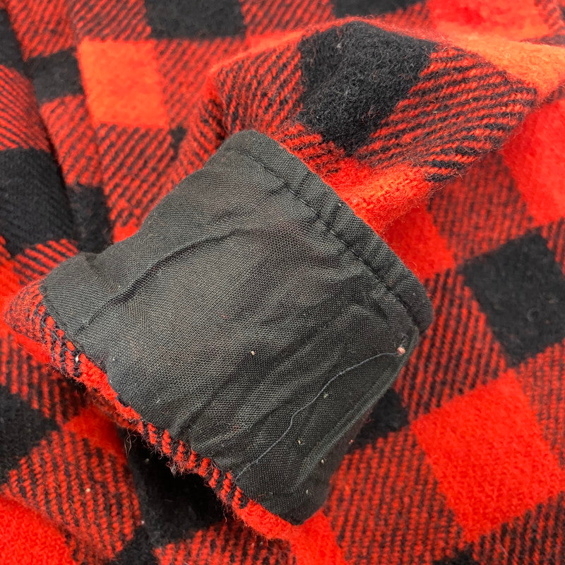 【中古品】【メンズ】 USED WOOL CHEC LS SHIRT ウール チェック ロングスリーブ シャツ トップス 長袖 146-260923-cs-11-izu サイズ：不明 カラー：レッド×ブラック 万代Net店