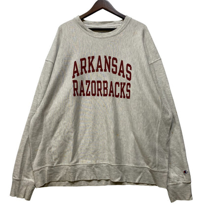 【現状渡し品】【メンズ】 CHAMPION チャンピオン ARKANSAS RAZORBACKS REVERSE WEAVE SWEATSHIRT アーカンソー レイザーバックス リバース ウィーブ スウェットシャツ 146-260917-kh-15-izu サイズ：XXL カラー：グレー 万代Net店