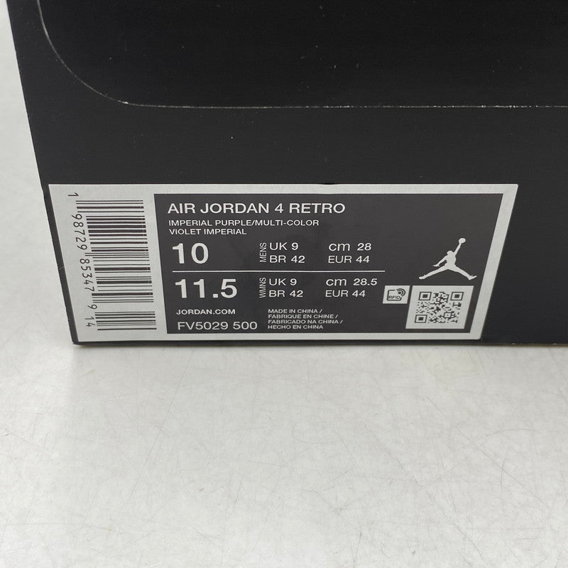 【中古美品】【メンズ】 NIKE ナイキ FV5029-500 AIR JORDAN 4 RETRO OG LAKERS エア ジョーダン 4 レトロ OG レイカーズ スニーカー 靴 160-260917-kh-10-izu サイズ：28 カラー：IMPERIAL PURPLE/MULTI-COLOR-MULTI-COLOR 万代Net店