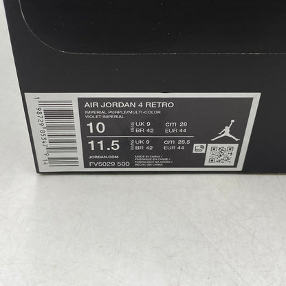 【中古美品】【メンズ】 NIKE ナイキ FV5029-500 AIR JORDAN 4 RETRO OG LAKERS エア ジョーダン 4 レトロ OG レイカーズ スニーカー 靴 160-260917-kh-10-izu サイズ：28 カラー：IMPERIAL PURPLE/MULTI-COLOR-MULTI-COLOR 万代Net店