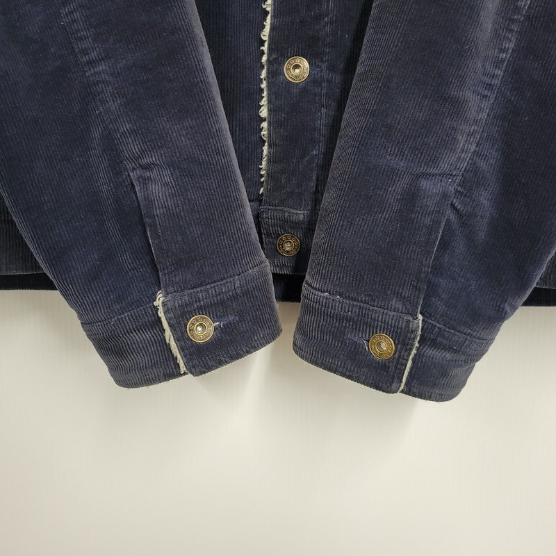 【中古品】【メンズ】 絡繰魂 カラクリダマシイ 274057 総刺繍 BOA CORDUROY JACKET ボア コーデュロイ ジャケット アウター 145-260925-yn-07-izu サイズ：XXL カラー：ネイビー 万代Net店