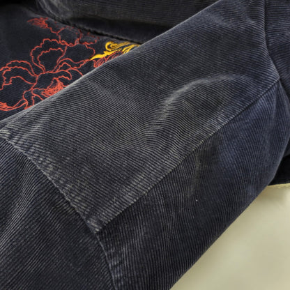 【中古品】【メンズ】 絡繰魂 カラクリダマシイ 274057 総刺繍 BOA CORDUROY JACKET ボア コーデュロイ ジャケット アウター 145-260925-yn-07-izu サイズ：XXL カラー：ネイビー 万代Net店