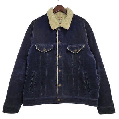 【現状渡し品】【メンズ】 絡繰魂 カラクリダマシイ 274057 総刺繍 BOA CORDUROY JACKET ボア コーデュロイ ジャケット アウター 145-260925-yn-08-izu サイズ：XL カラー：ネイビー 万代Net店