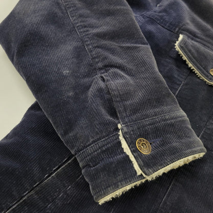 【現状渡し品】【メンズ】 絡繰魂 カラクリダマシイ 274057 総刺繍 BOA CORDUROY JACKET ボア コーデュロイ ジャケット アウター 145-260925-yn-08-izu サイズ：XL カラー：ネイビー 万代Net店