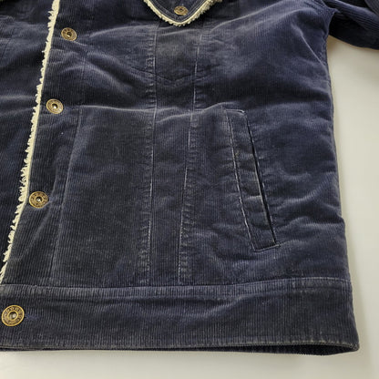 【現状渡し品】【メンズ】 絡繰魂 カラクリダマシイ 274057 総刺繍 BOA CORDUROY JACKET ボア コーデュロイ ジャケット アウター 145-260925-yn-08-izu サイズ：XL カラー：ネイビー 万代Net店