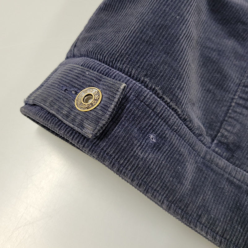 【現状渡し品】【メンズ】 絡繰魂 カラクリダマシイ 274057 総刺繍 BOA CORDUROY JACKET ボア コーデュロイ ジャケット アウター 145-260925-yn-08-izu サイズ：XL カラー：ネイビー 万代Net店