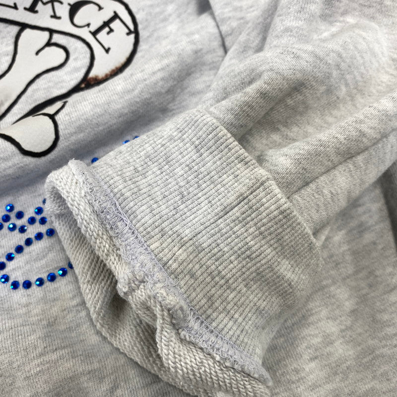 【中古品】【メンズ】 X-LARGE×EDHARDY エドハーディー 101223012029 RHINESTONE CREWNECK SWEATSHIRT ラインストーン クルーネック スウェットシャツ トップス 142-260922-yn-10-izu サイズ：L カラー：グレー 万代Net店