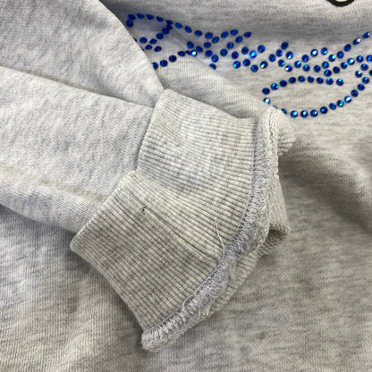【中古品】【メンズ】 X-LARGE×EDHARDY エドハーディー 101223012029 RHINESTONE CREWNECK SWEATSHIRT ラインストーン クルーネック スウェットシャツ トップス 142-260922-yn-10-izu サイズ：L カラー：グレー 万代Net店