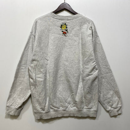 【中古品】【メンズ】 X-LARGE×EDHARDY エドハーディー 101223012029 RHINESTONE CREWNECK SWEATSHIRT ラインストーン クルーネック スウェットシャツ トップス 142-260922-yn-10-izu サイズ：L カラー：グレー 万代Net店