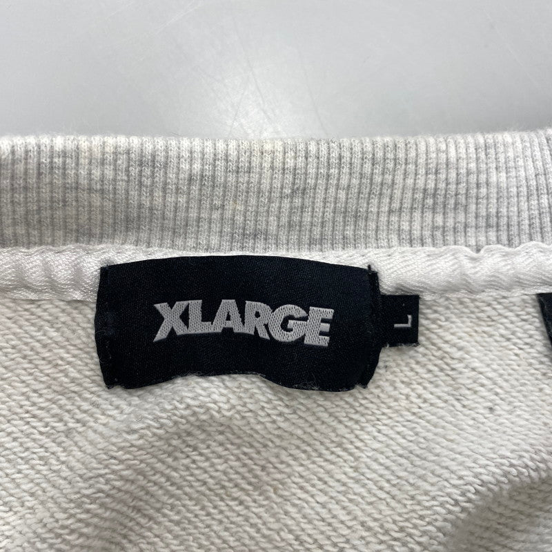 【中古品】【メンズ】 X-LARGE×EDHARDY エドハーディー 101223012029 RHINESTONE CREWNECK SWEATSHIRT ラインストーン クルーネック スウェットシャツ トップス 142-260922-yn-10-izu サイズ：L カラー：グレー 万代Net店