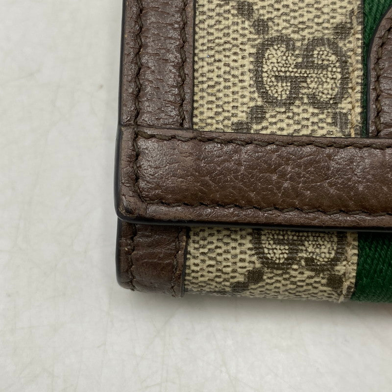 【中古品】【メンズ/レディース】 GUCCI グッチ 644334 OPHIDIA オフィディア BI-FOLD WALLET バイフォールド ウォレット 財布 181-260918-ya-15-izu カラー：ブラウン 万代Net店