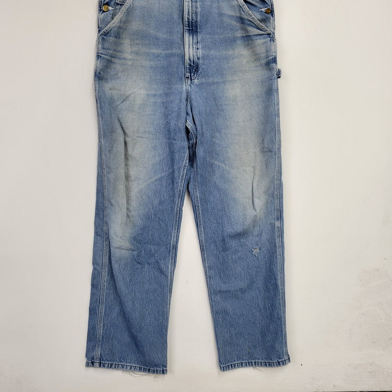 【現状渡し品】【メンズ】 Carhartt カーハート R08 DNM DENIM OVER ALL デニムオーバーオール 157-260923-as-05-izu サイズ：38×34 カラー：ライトブルー 万代Net店