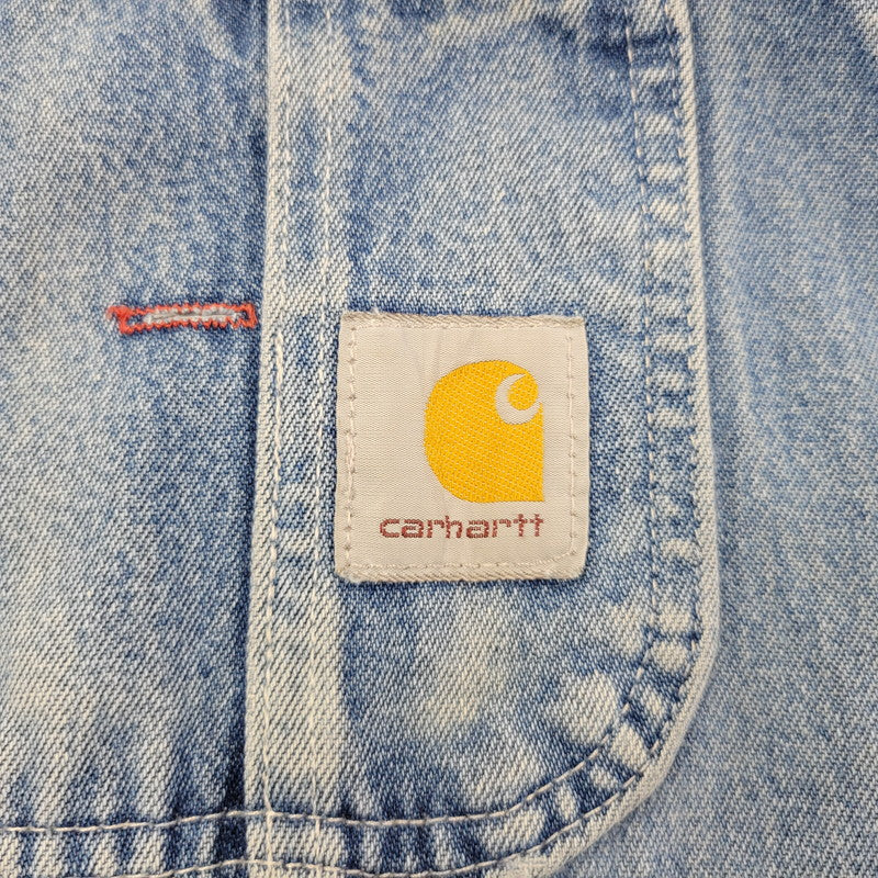 【現状渡し品】【メンズ】 Carhartt カーハート R08 DNM DENIM OVER ALL デニムオーバーオール 157-260923-as-05-izu サイズ：38×34 カラー：ライトブルー 万代Net店