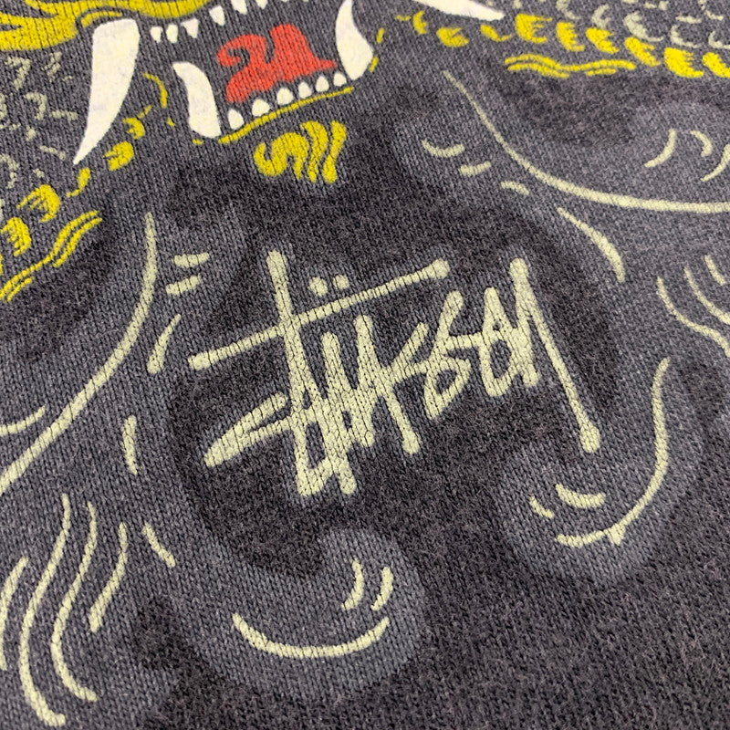 【現状渡し品】【メンズ】 OLD STUSSY オールド ステューシー 紺タグ 90S DRAGON SS TEE ドラゴン ショートスリーブ Tシャツ トップス 半袖 146-260918-cs-01-izu サイズ：M カラー：ブラック 万代Net店