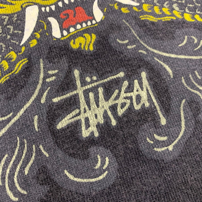 【現状渡し品】【メンズ】 OLD STUSSY オールド ステューシー 紺タグ 90S DRAGON SS TEE ドラゴン ショートスリーブ Tシャツ トップス 半袖 146-260918-cs-01-izu サイズ：M カラー：ブラック 万代Net店