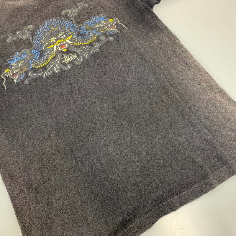 【現状渡し品】【メンズ】 OLD STUSSY オールド ステューシー 紺タグ 90S DRAGON SS TEE ドラゴン ショートスリーブ Tシャツ トップス 半袖 146-260918-cs-01-izu サイズ：M カラー：ブラック 万代Net店