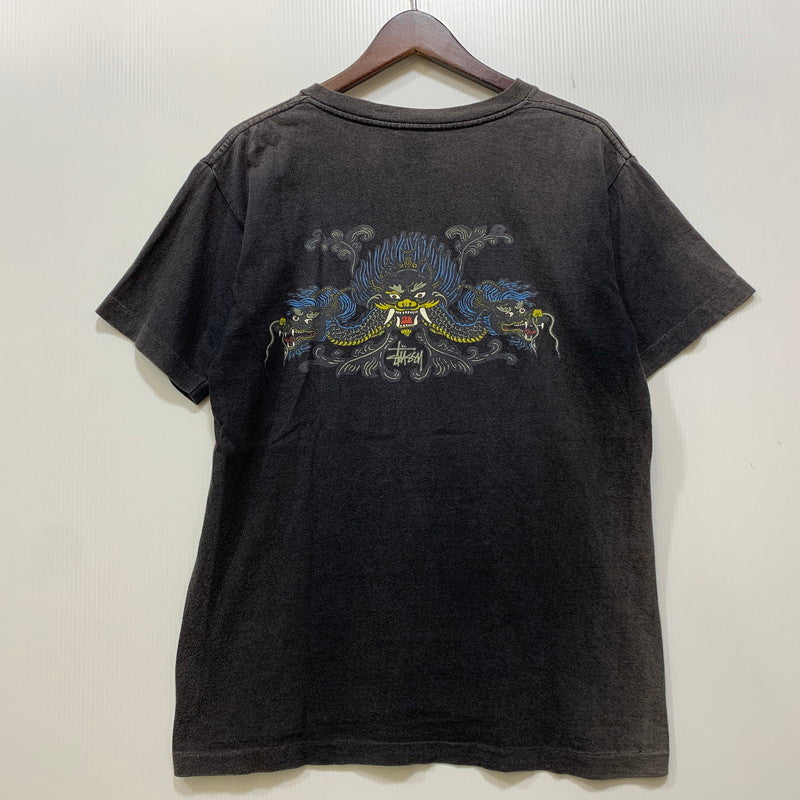 【現状渡し品】【メンズ】 OLD STUSSY オールド ステューシー 紺タグ 90S DRAGON SS TEE ドラゴン ショートスリーブ Tシャツ トップス 半袖 146-260918-cs-01-izu サイズ：M カラー：ブラック 万代Net店