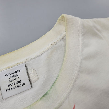 【現状渡し品】【メンズ】 VETEMENTS ヴェトモン ELEPHANT IN THE ROOM TEE UAH19TR310 半袖 Tシャツ 142-260923-as-01-izu サイズ：S カラー：ホワイト 万代Net店