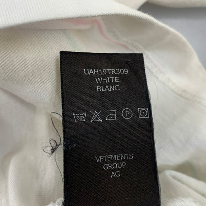 【中古品】【メンズ】 VETEMENTS ヴェトモン ELEPHANT MARTA TEE UAH19TR309 Tシャツ 半袖 142-260919-as-18-izu サイズ：S カラー：ホワイト 万代Net店