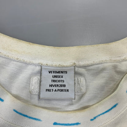 【中古品】【メンズ】 VETEMENTS ヴェトモン ELEPHANT MARTA TEE UAH19TR309 Tシャツ 半袖 142-260919-as-18-izu サイズ：S カラー：ホワイト 万代Net店