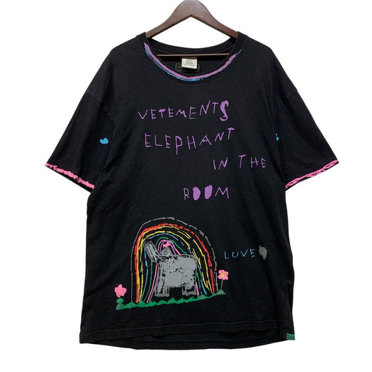 【中古品】【メンズ】 VETEMENTS ヴェトモン ELEPHANT LUIS TEE Tシャツ 半袖 142-260919-as-17-izu サイズ：L カラー：ブラック 万代Net店