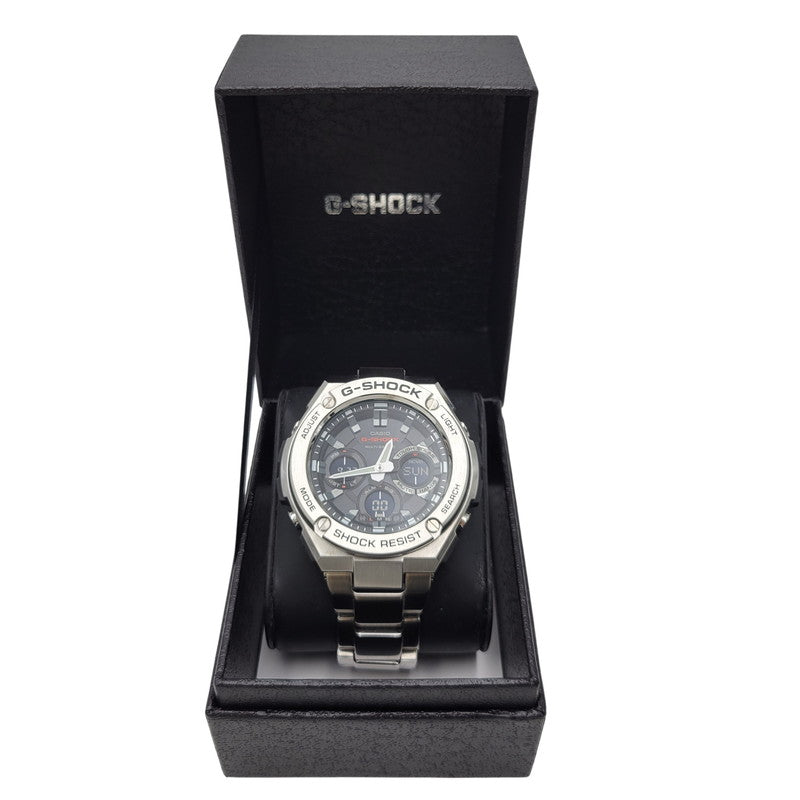 【中古品】【メンズ/レディース】 G-SHOCK ジーショック GST-W1100-1AJF G-STEEL SOLAR WATCH Gスティール ソーラー ウオッチ 腕時計 196-260927-yn-03-izu サイズ：59.1 × 52.4 × 16.1 mm カラー：シルバー×ブラック 万代Net店