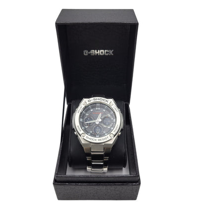 【中古品】【メンズ/レディース】 G-SHOCK ジーショック GST-W1100-1AJF G-STEEL SOLAR WATCH Gスティール ソーラー ウオッチ 腕時計 196-260927-yn-03-izu サイズ：59.1 × 52.4 × 16.1 mm カラー：シルバー×ブラック 万代Net店