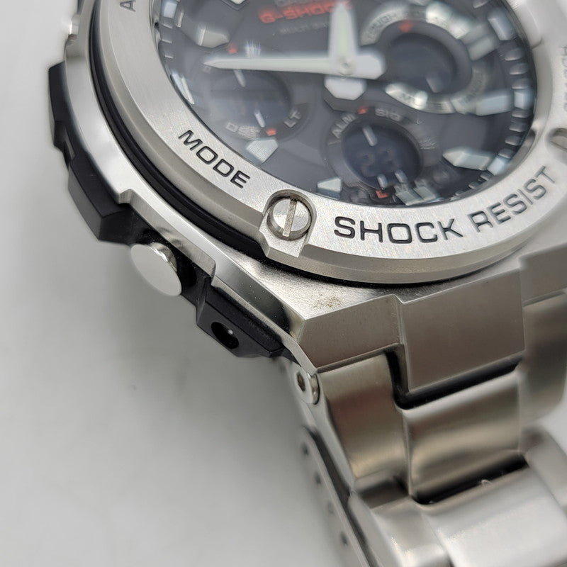 【中古品】【メンズ/レディース】 G-SHOCK ジーショック GST-W1100-1AJF G-STEEL SOLAR WATCH Gスティール ソーラー ウオッチ 腕時計 196-260927-yn-03-izu サイズ：59.1 × 52.4 × 16.1 mm カラー：シルバー×ブラック 万代Net店