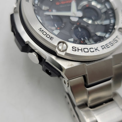 【中古品】【メンズ/レディース】 G-SHOCK ジーショック GST-W1100-1AJF G-STEEL SOLAR WATCH Gスティール ソーラー ウオッチ 腕時計 196-260927-yn-03-izu サイズ：59.1 × 52.4 × 16.1 mm カラー：シルバー×ブラック 万代Net店