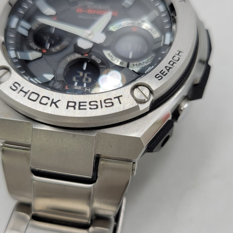 【中古品】【メンズ/レディース】 G-SHOCK ジーショック GST-W1100-1AJF G-STEEL SOLAR WATCH Gスティール ソーラー ウオッチ 腕時計 196-260927-yn-03-izu サイズ：59.1 × 52.4 × 16.1 mm カラー：シルバー×ブラック 万代Net店