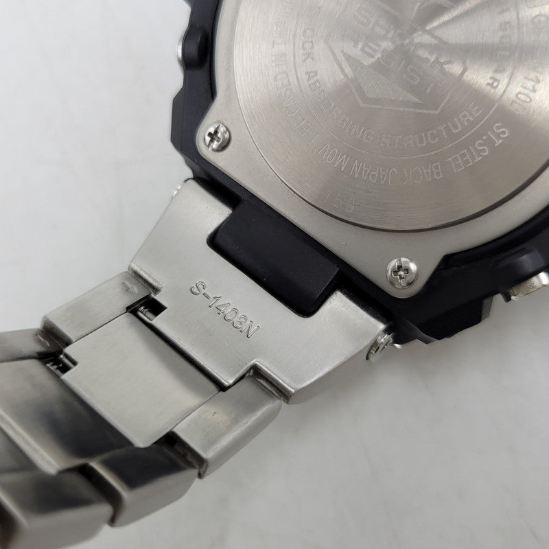 【中古品】【メンズ/レディース】 G-SHOCK ジーショック GST-W1100-1AJF G-STEEL SOLAR WATCH Gスティール ソーラー ウオッチ 腕時計 196-260927-yn-03-izu サイズ：59.1 × 52.4 × 16.1 mm カラー：シルバー×ブラック 万代Net店