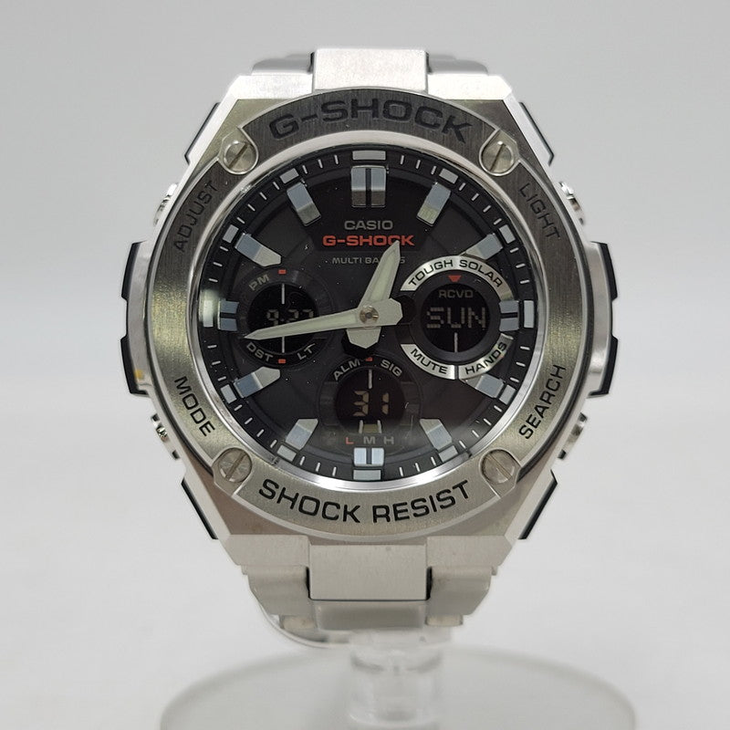 【中古品】【メンズ/レディース】 G-SHOCK ジーショック GST-W1100-1AJF G-STEEL SOLAR WATCH Gスティール ソーラー ウオッチ 腕時計 196-260927-yn-03-izu サイズ：59.1 × 52.4 × 16.1 mm カラー：シルバー×ブラック 万代Net店