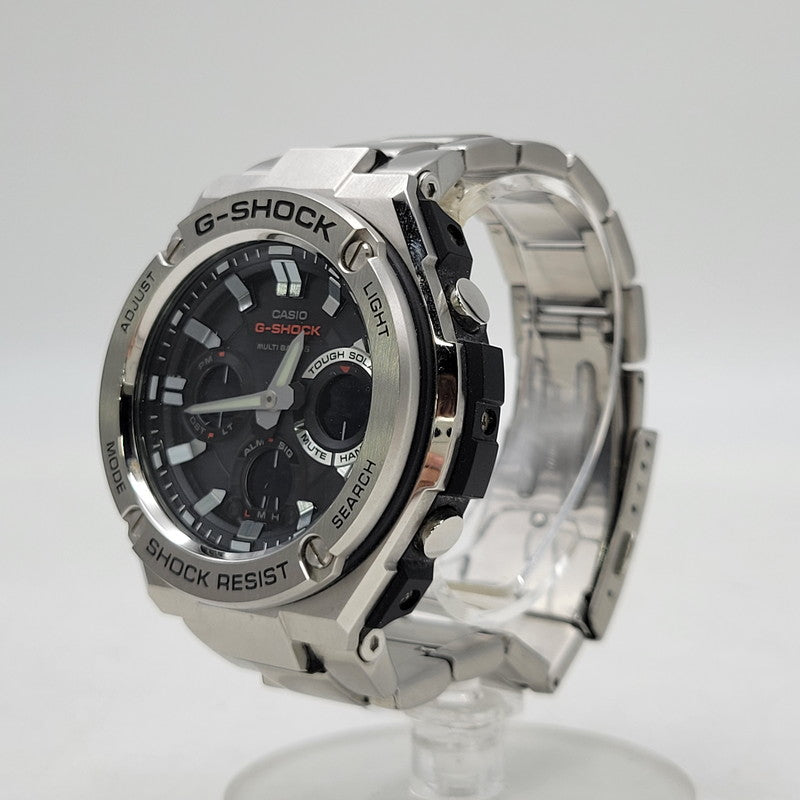 【中古品】【メンズ/レディース】 G-SHOCK ジーショック GST-W1100-1AJF G-STEEL SOLAR WATCH Gスティール ソーラー ウオッチ 腕時計 196-260927-yn-03-izu サイズ：59.1 × 52.4 × 16.1 mm カラー：シルバー×ブラック 万代Net店