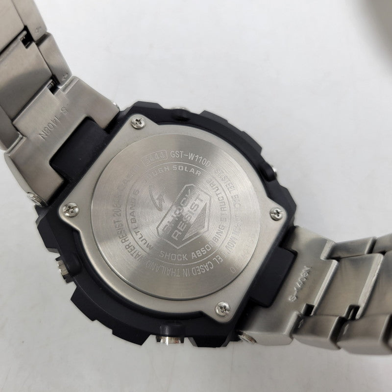 【中古品】【メンズ/レディース】 G-SHOCK ジーショック GST-W1100-1AJF G-STEEL SOLAR WATCH Gスティール ソーラー ウオッチ 腕時計 196-260927-yn-03-izu サイズ：59.1 × 52.4 × 16.1 mm カラー：シルバー×ブラック 万代Net店