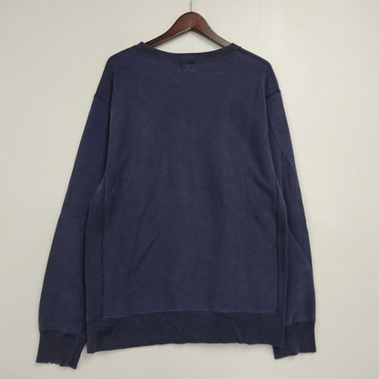 【中古品】【メンズ】 A BATHING APE アベイシングエイプ PRINT SWEATSHIRT プリント スウェット トレーナー 長袖 142-260923-as-02-izu サイズ：M カラー：ネイビー 万代Net店