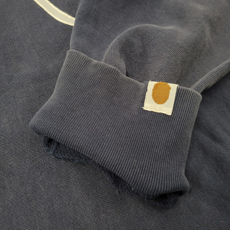 【中古品】【メンズ】 A BATHING APE アベイシングエイプ PRINT SWEATSHIRT プリント スウェット トレーナー 長袖 142-260923-as-02-izu サイズ：M カラー：ネイビー 万代Net店