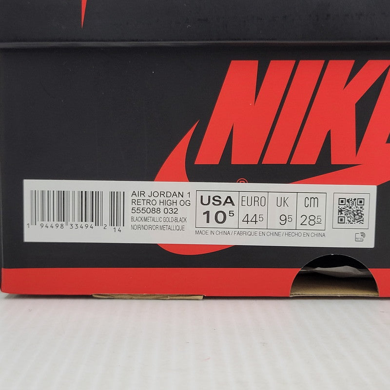 【中古美品】【メンズ】 NIKE ナイキ AIR JORDAN 1 RETRO HIGH OG 555088-032 エア ジョーダン 1 レトロ ハイ OG スニーカー 靴 160-260921-as-07-izu サイズ：28.5cm カラー：BLACK/METALLIC GOLD-BLACK 万代Net店