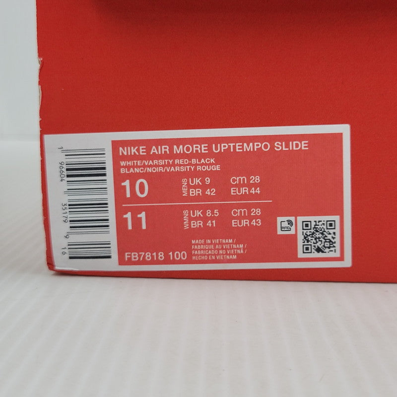 【中古品】【メンズ】 NIKE ナイキ AIR MORE UPTEMPO SLIDE FB7818-100 エア モア アップテンポ スライド サンダル 靴 160-260921-as-05-izu サイズ：28cm カラー：WHITE/VARSITY RED-BLACK 万代Net店