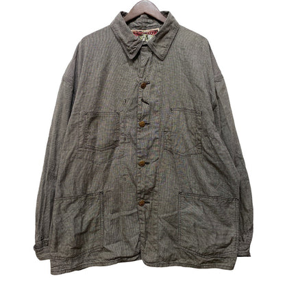 【中古品】【メンズ】 SAINT MICHAEL×BERBERJIN セントマイケル×ベルベルジン SM-YS1-0000-C54 BB_DENIM JKT STRIPE デニム ジャケット ストライプ アウター 142-260925-yn-05-izu サイズ：XL カラー：グレー系 万代Net店