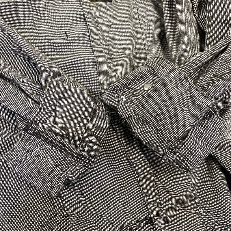 【中古品】【メンズ】 SAINT MICHAEL×BERBERJIN セントマイケル×ベルベルジン SM-YS1-0000-C54 BB_DENIM JKT STRIPE デニム ジャケット ストライプ アウター 142-260925-yn-05-izu サイズ：XL カラー：グレー系 万代Net店